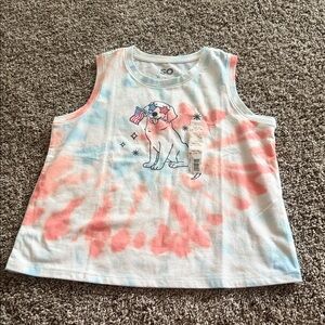 SO Kids Patriotic Dog Tank Top - Pink and Blue